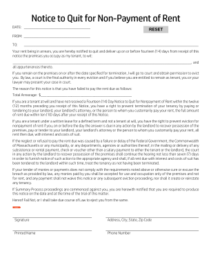 Thumbnail of 14 Day Notice to Quit